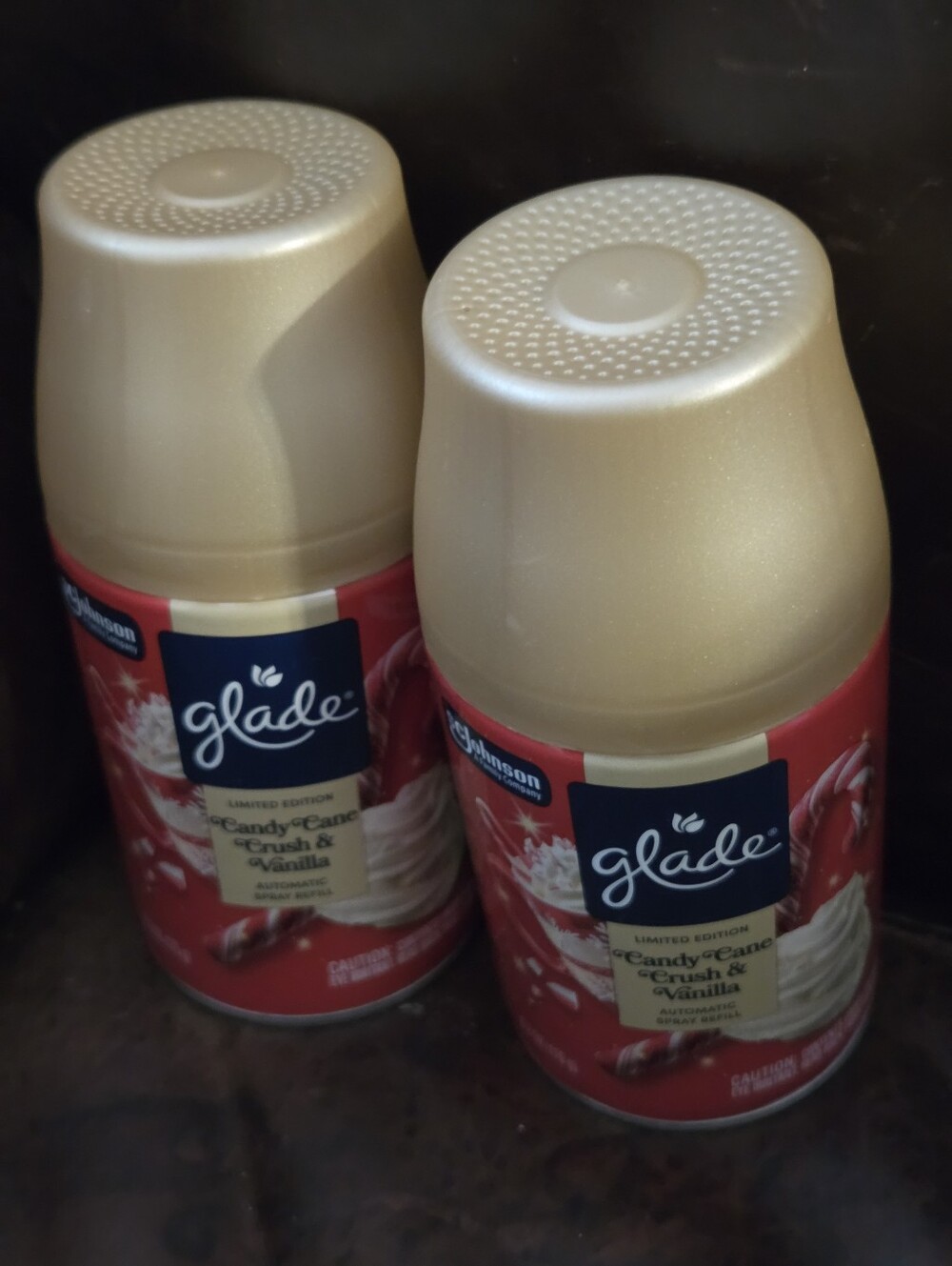 2X GLADE Candy Cane Crush & Vanilla Automatic Spray Refill 6.2oz Limited Edition